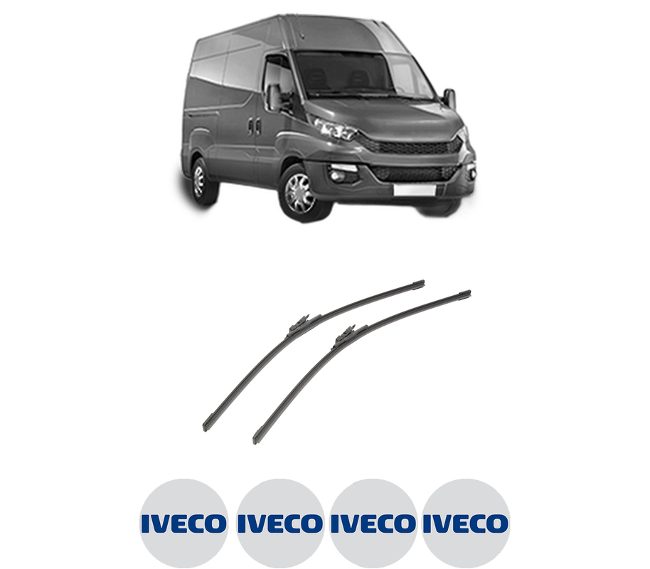 Set stergatoare auto IVECO DAILY VI Van din 2014-2022, pentru parbriz auto, 2 bucati, Bosch Aerotwin, din cauciuc siliconat rezistent, 4 Stickere Auto IVECO