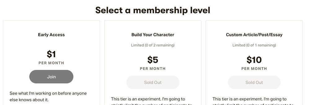 patreon-rpg فئات