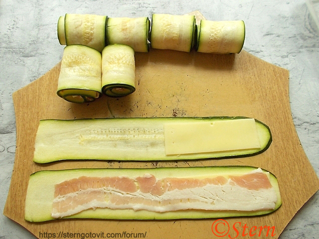 Кабачковый шашлык с беконом в аэрогриле