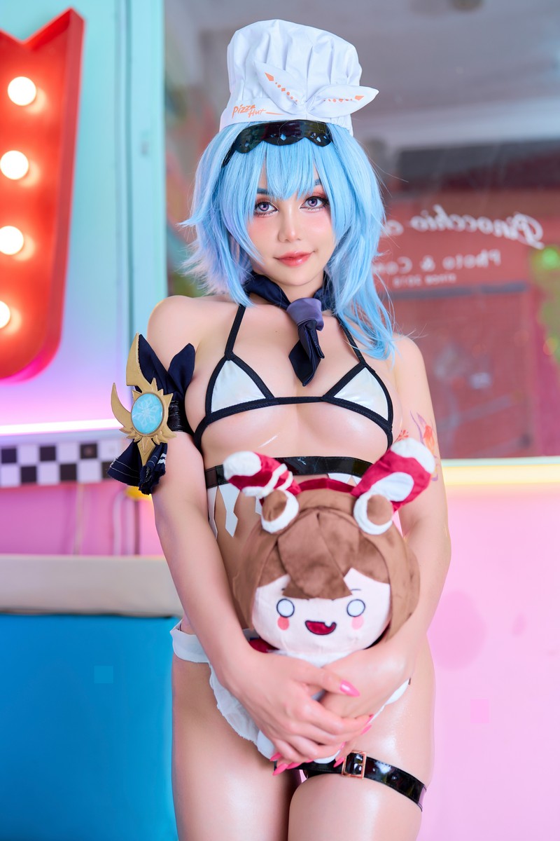 Joyce Lin2x Eula Pizza Cosplay Genshin Impact 写真 49P插图5