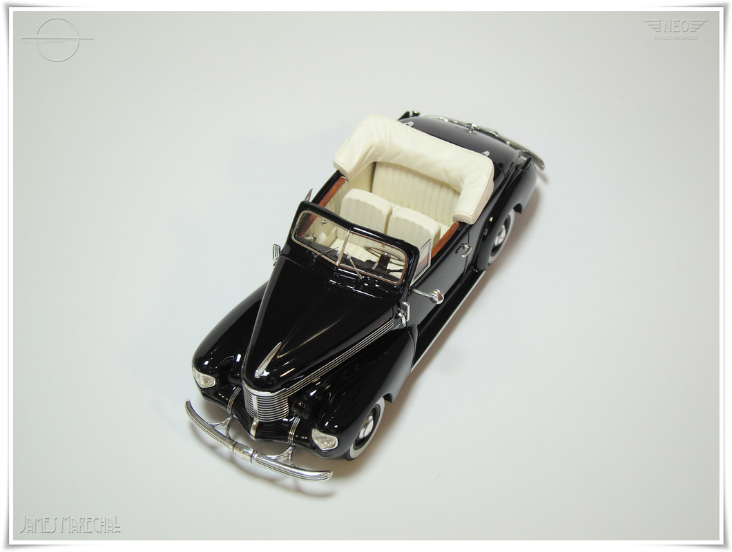Opel Kapitän 1938 Cabriolet (Hebmüller), schwarz, Neo Scale Models
