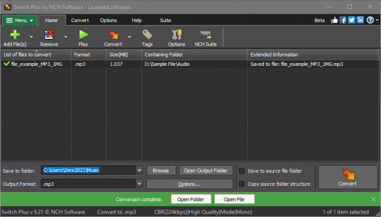 NCH Switch Audio File Converter Plus 9.21 Beta