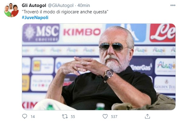"Troverò il modo di rigiocare anche questa" #JuveNapoli