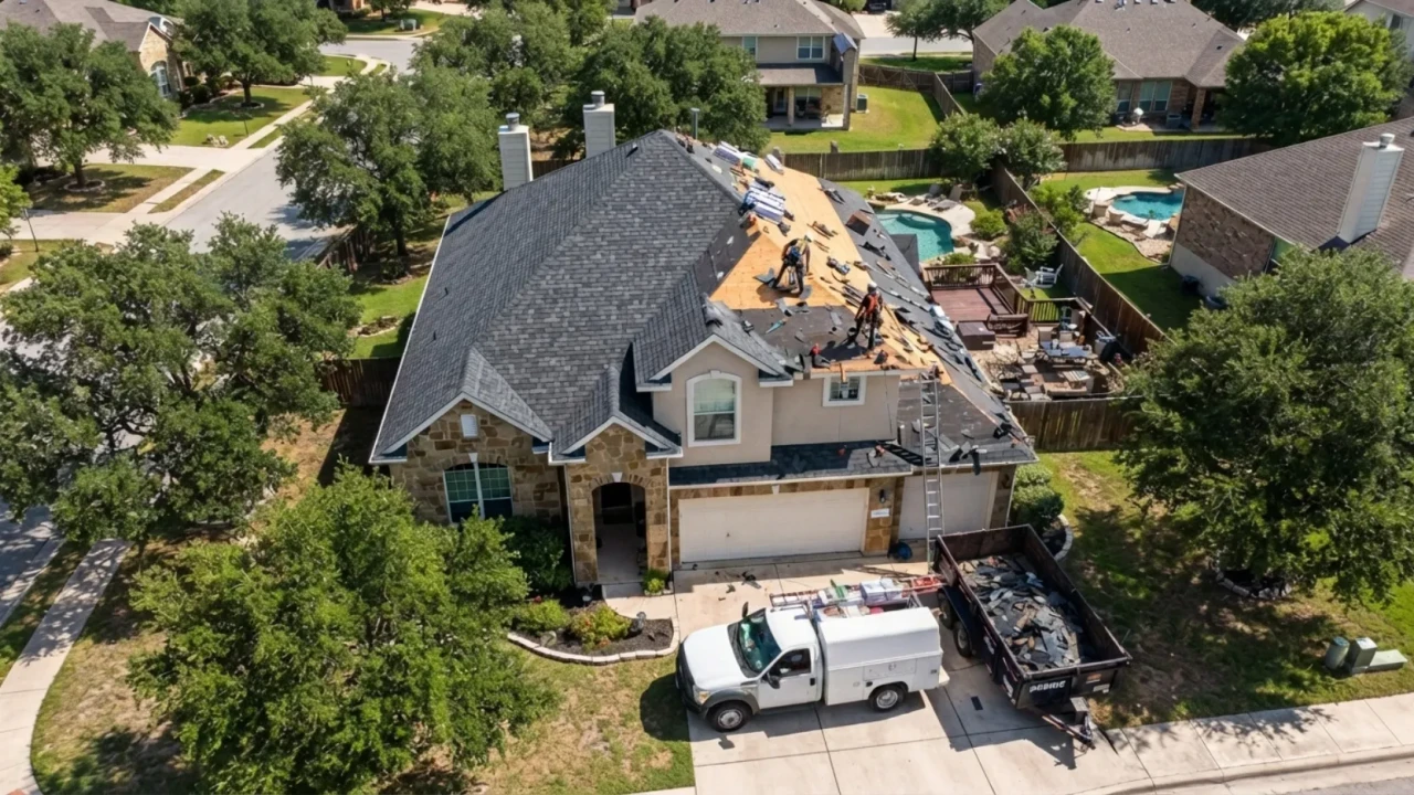 Asphalt shingle roof replacement San Antonio TX residential home