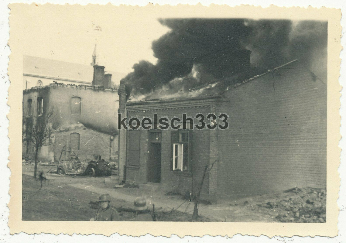 !3 Fotos Tomaszow Polen 1939 Häuser Ruinen Kampfgebiet Wehrmacht Polenfeldzug1