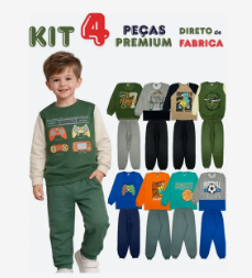 Kit 4 Peças Infantil Menino Inverno