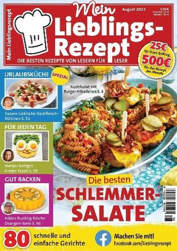 Cover: Mein Lieblingsrezept Magazin No 08 August 2023