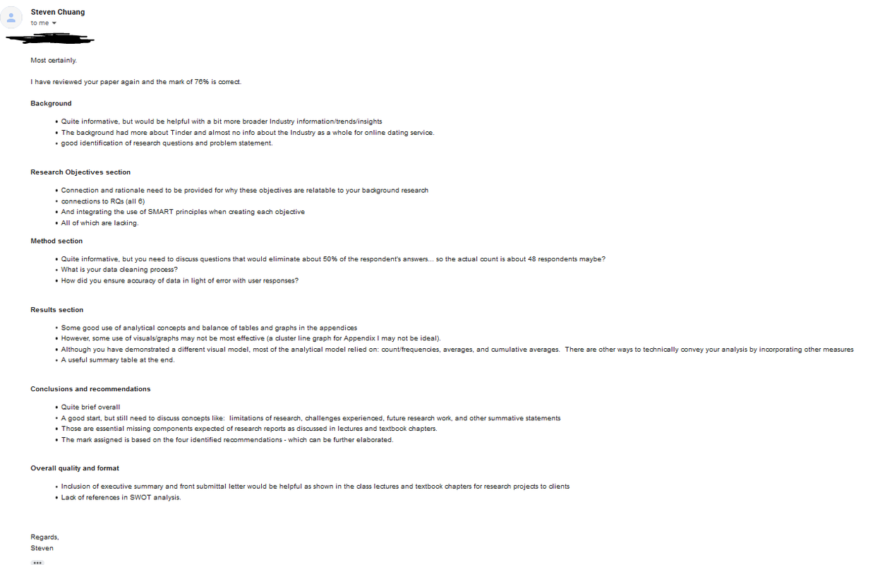 feedback we got which doesnt line with the outline he provided