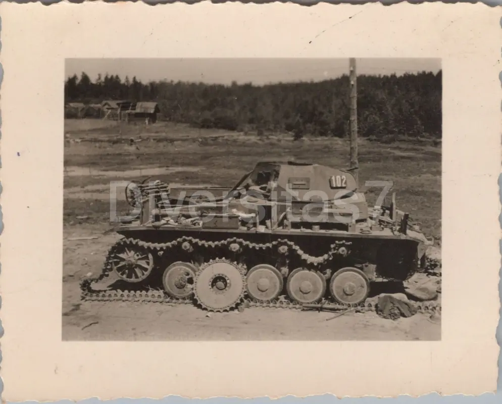Foto a Nachl. Uffz H Gollner Panzer-Regt. 4, Panzer Ausfall Minen Slonim D-82