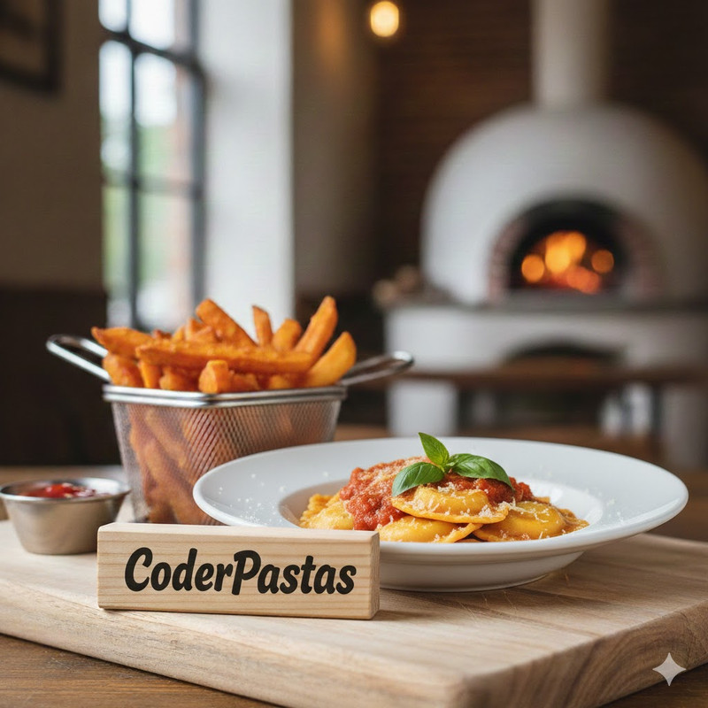 CoderPastas - Pastas rellenas con salsa a eleccion y queso parmesano.