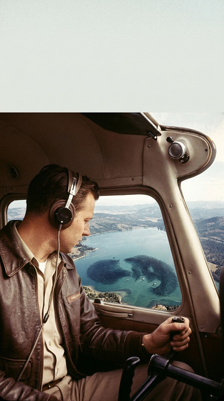 Pilot iz aviona gleda jata riba u bistrom jezeru