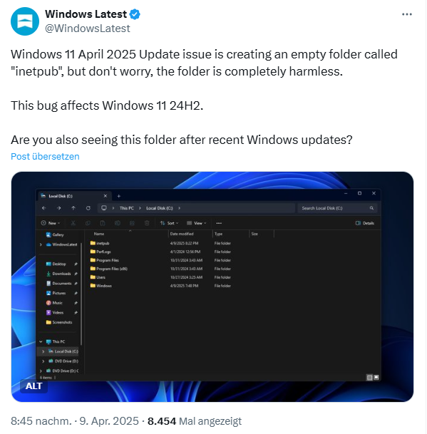 Windows folder inetpub