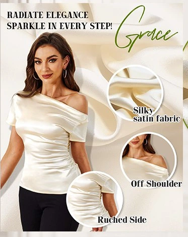 Silky Satin Off-Shoulder Top