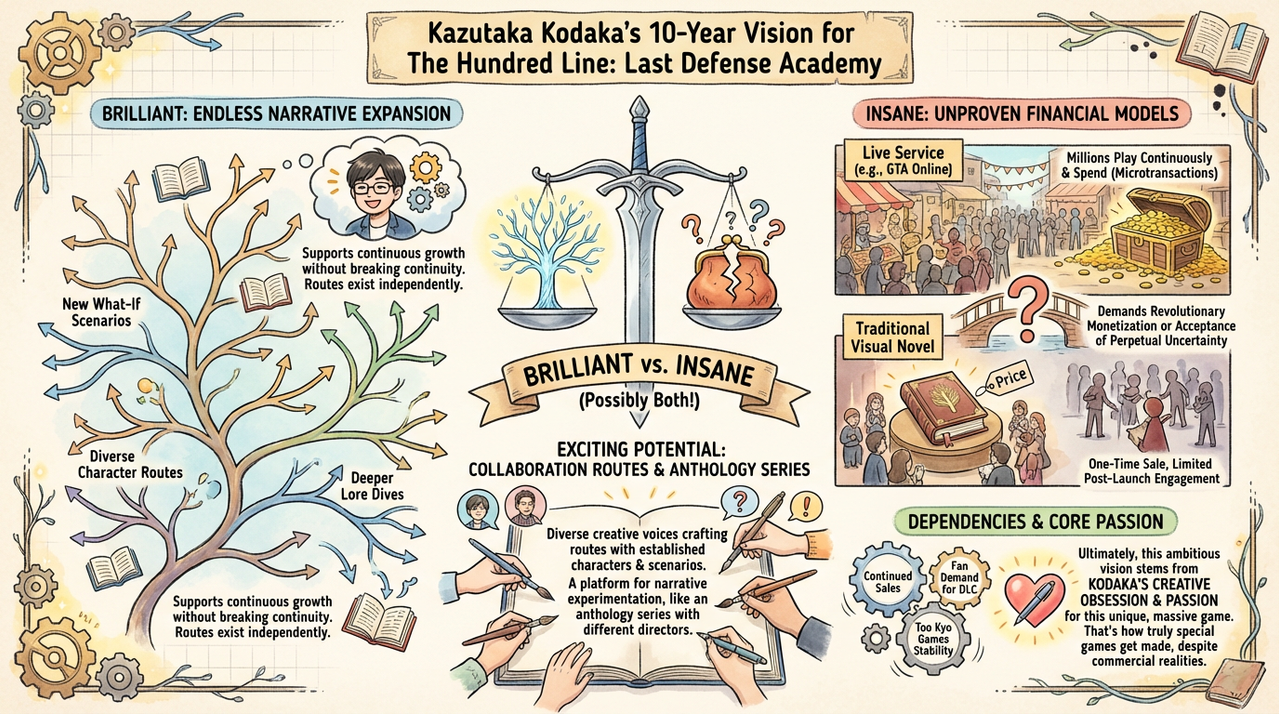 Visual novel game showing branching narrative design