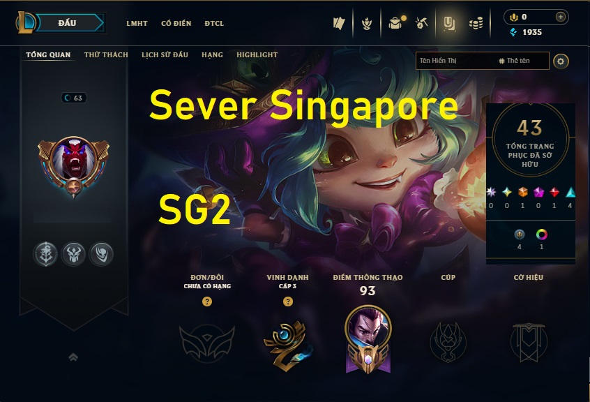 Acc RAC #Sever SG2 - Không Khung