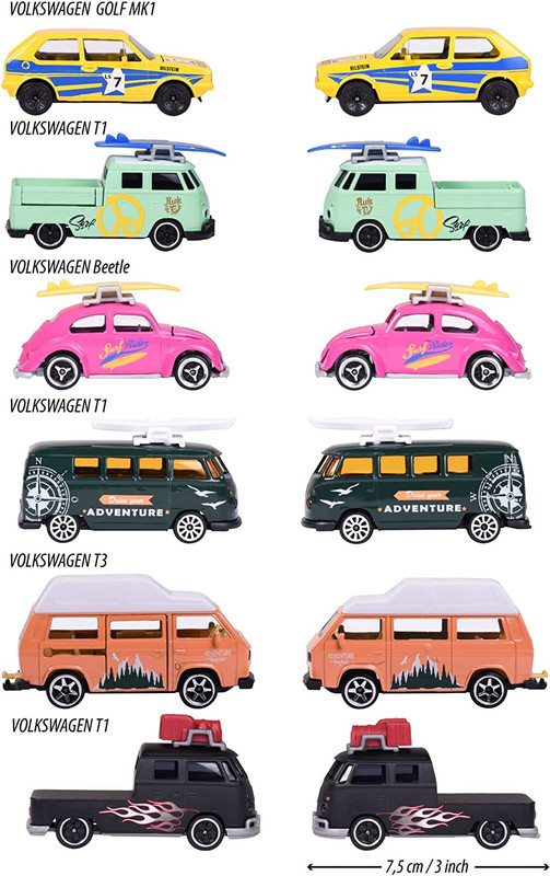 Majorette 6 Véhicules miniatures Volkswagen The Originals Premium Cars VW + card - Imagen 6 de 7