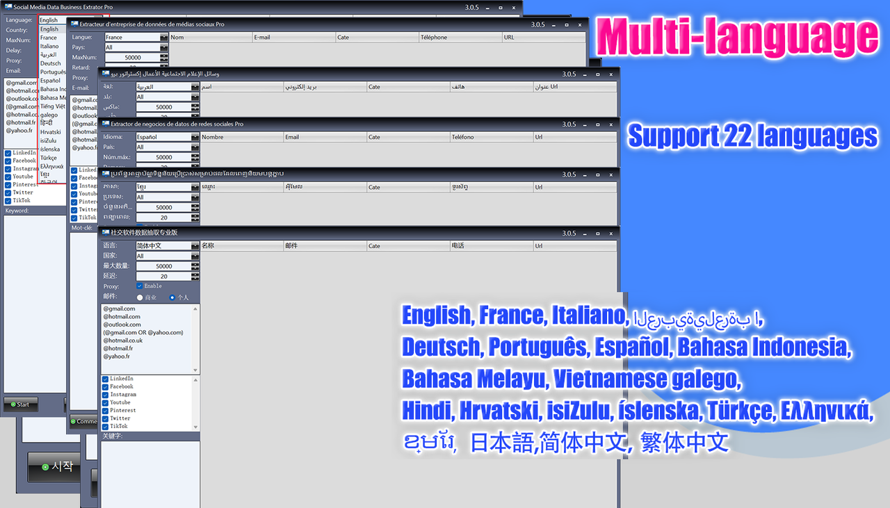 Social Media Data Business Extrator Pro free #Email and phone number scraper #Extract contacts from websites #LinkedIn email extractor #Scrape phone numbers from websites #WhatsApp contact list extraction #Automated email scraping