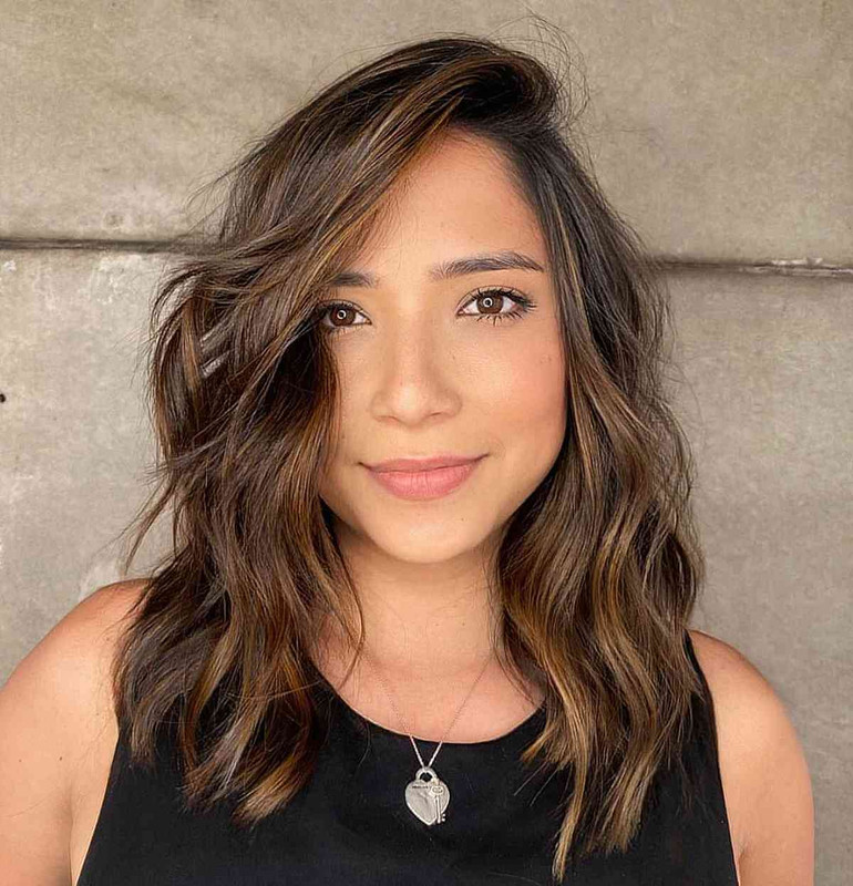 Deep side parting with jewels