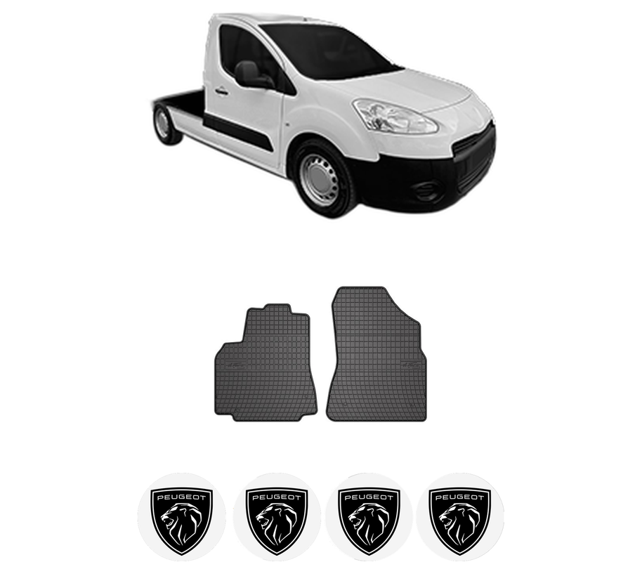 Set covorase presuri PEUGEOT PARTNER Platform/Chassis din 2009-2015, auto, din cauciuc thermoplastic, 4 Stickere auto cu PEUGEOT