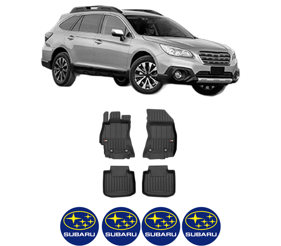 Set covorase presuri SUBARU OUTBACK (BS) din 2014-2015, auto, din cauciuc thermoplastic, 4 Stickere auto cu SUBARU
