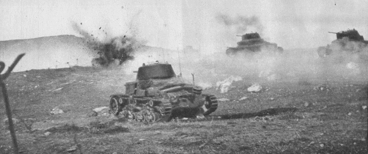 Blindados de la División Centauro en la batalla de Gafsa, Túnez