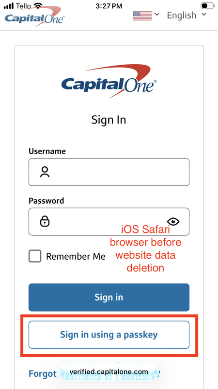 i OSSafari Before Website Data Delete