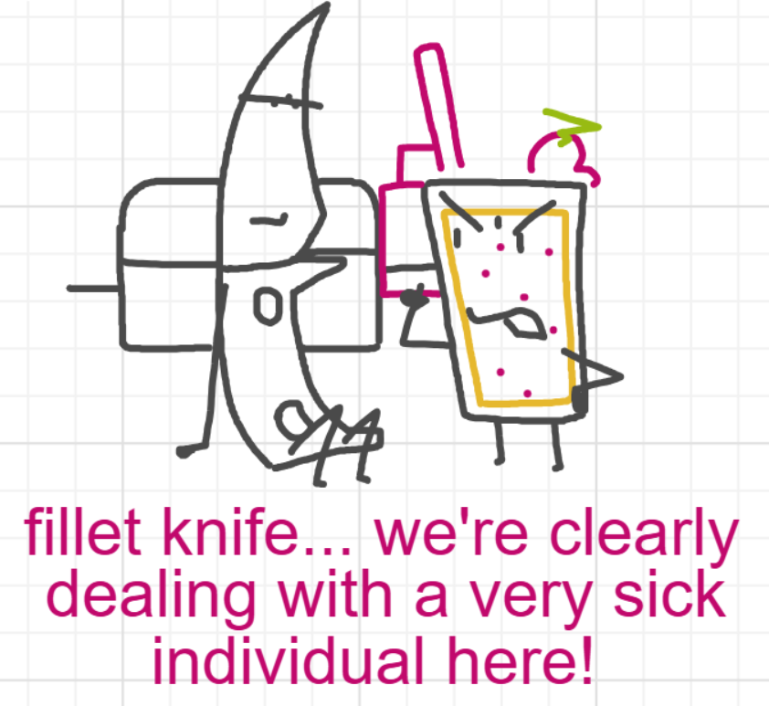A panel from A Murder On The, episode six of the Board Boards object show by Furretwalk/WalkingFurret.