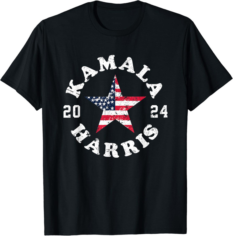 Kamala Harris 2024 President America Flag Vote Harris Unisex T-Shirt