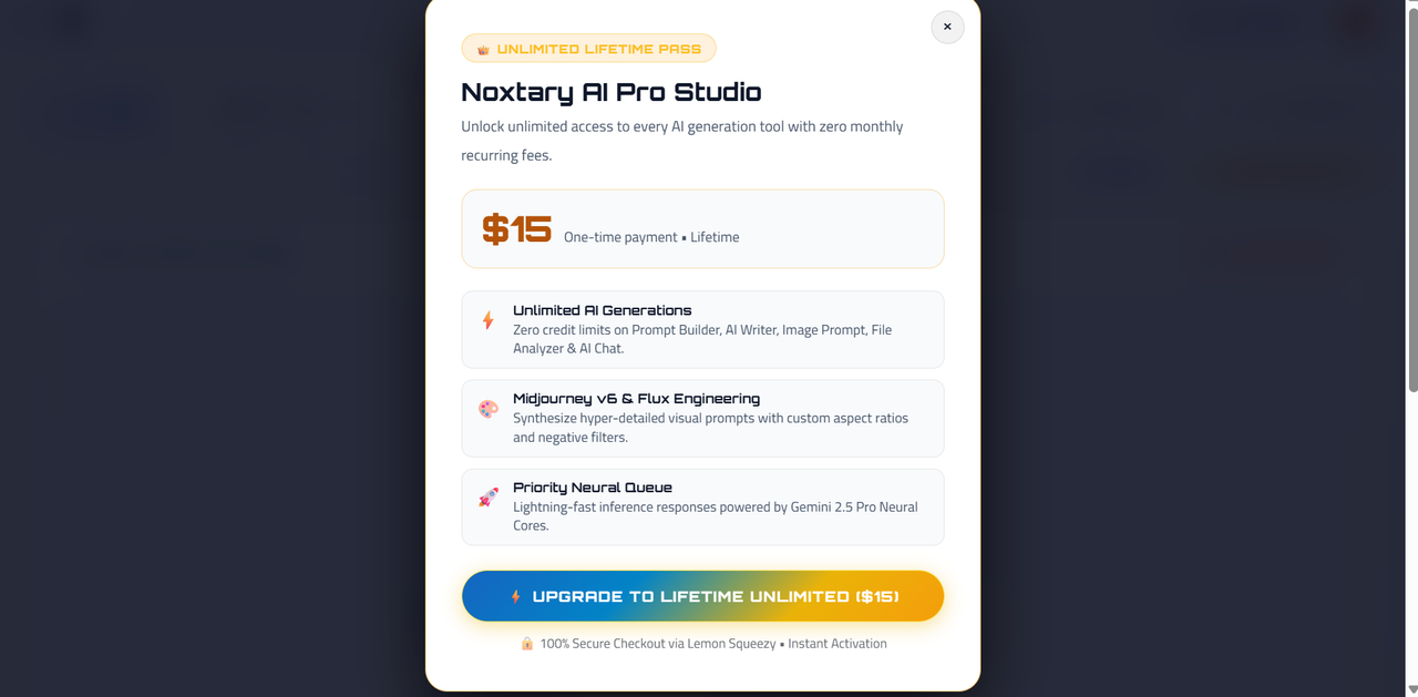 Noxtary — Dashboard