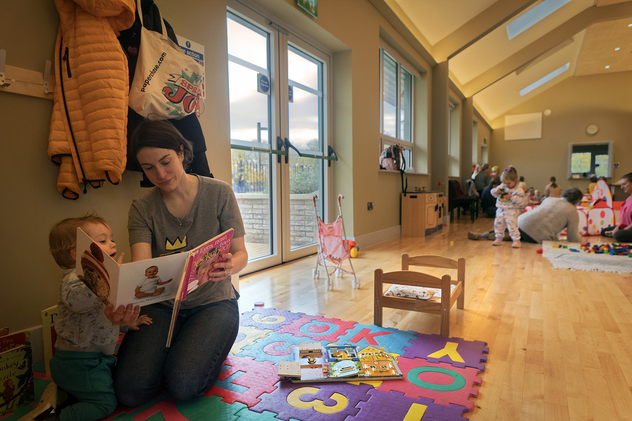 Mother and child reading