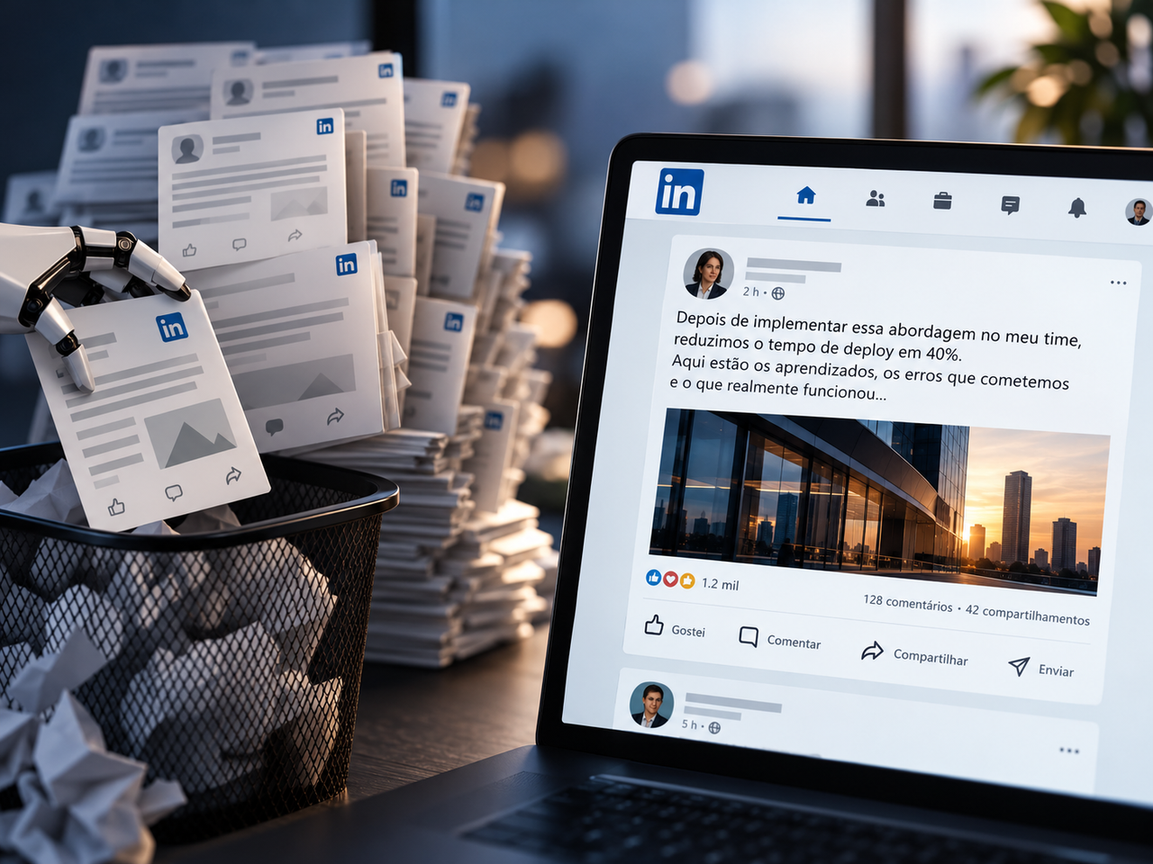 LinkedIn declara guerra ao conteúdo vazio produzido por IA e muda as regras de visibilidade na rede