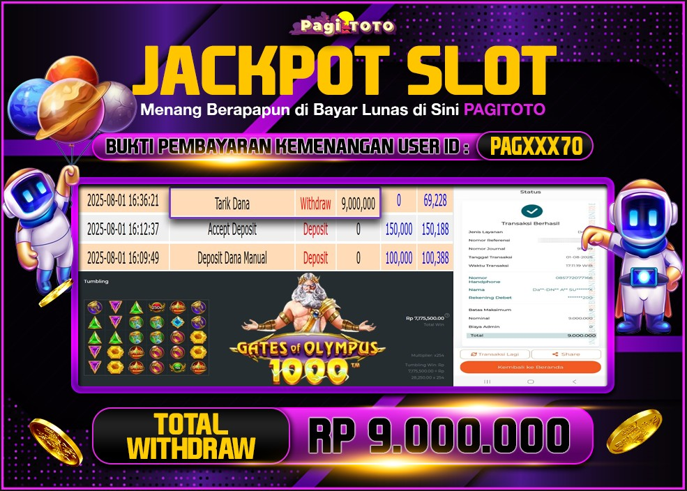 HAPPY JACKPOT MEMBER PAGITOTO SLOT GATES OF OLYMPUS 1000 Rp 8.000.000-, - LUNAS