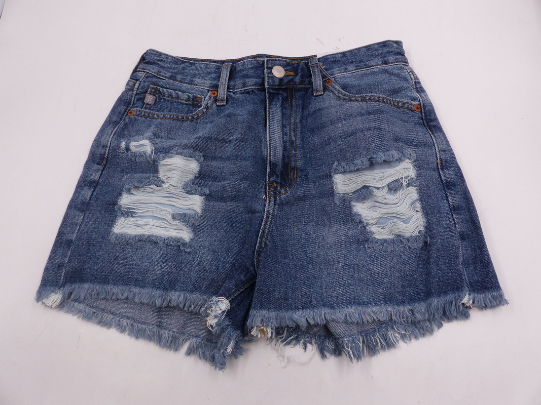 JUSTUSA MIDI RISE DISTRESSED JEAN SHORTS WOMENS M JH214N