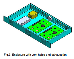 image of enclosure with vent holes and exhaust fan