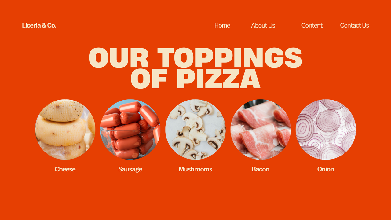 Orange and Cream Playful Pizza Presentation