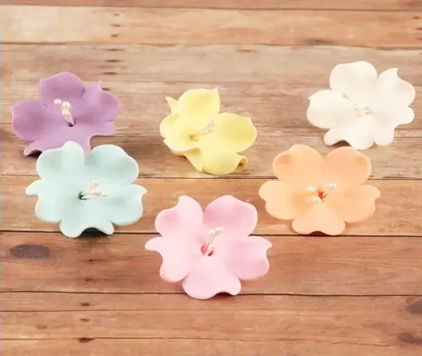 Molde cortador flor de cerezo silvestre trébol para pasta o fondant