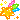 Pixel gif of a multicolored shooting star.