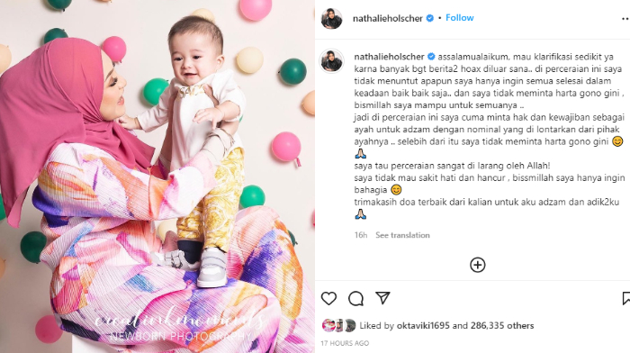 Unggahan Nathalie Holscher beri klarifikasi soal hoaks tuntut harta gana-gini dari Sule