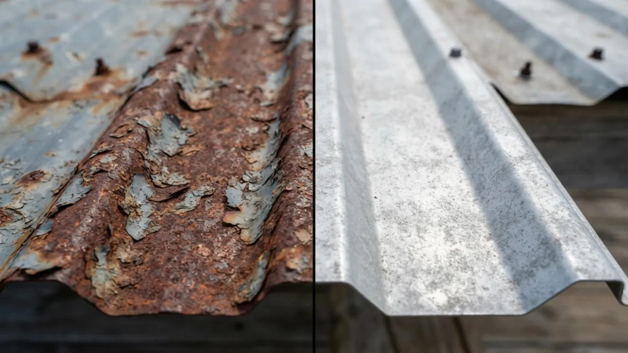 Metal roof rust corrosion comparison steel vs aluminum panels