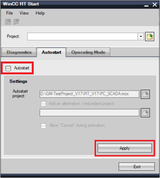 Autostart WinCC RT Professional (TIA Portal) Autostart WinCC RT Professional (TIA Portal)