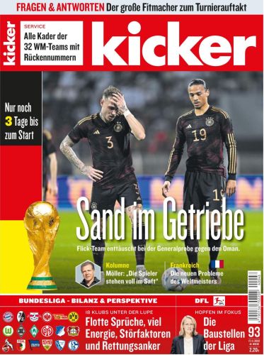 Cover: Kicker Sportmagazin No 93 vom 17  November 2022