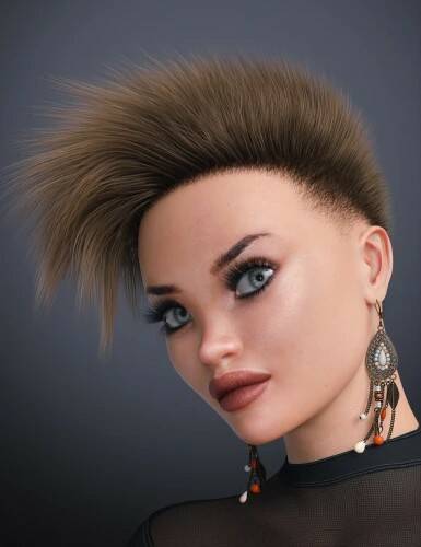 Side Spikes Hair for Genesis 3, 8, 8.1, and 9