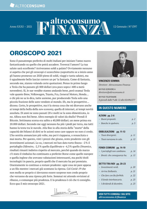 Altroconsumo Finanza N.1397 -12 Gennaio 2021