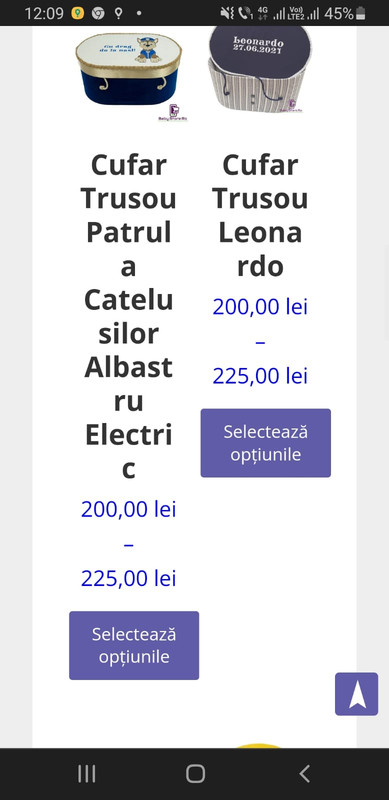 Responsive mobile products page