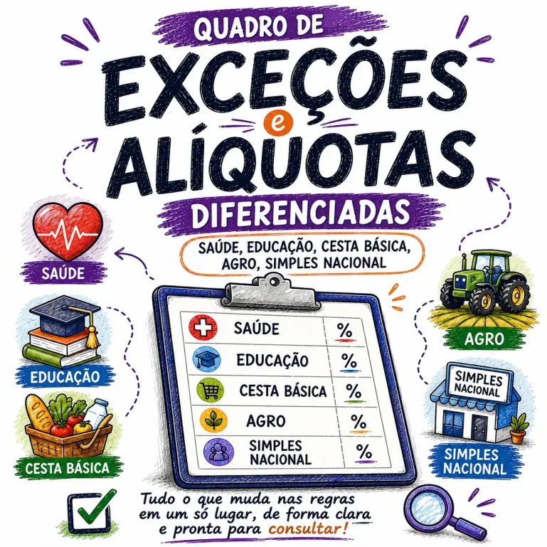 Mockup do Bônus 3 Quadro de Exceções e Alíquotas Diferenciadas