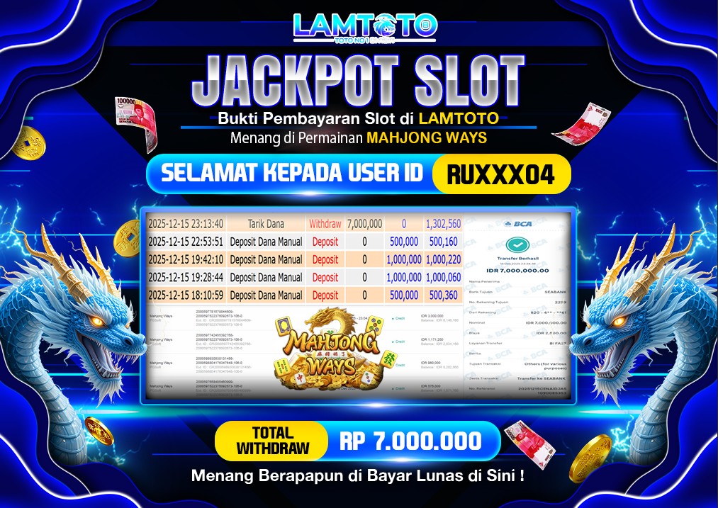 BUKTI JACKPOT LUNAS LAMTOTO