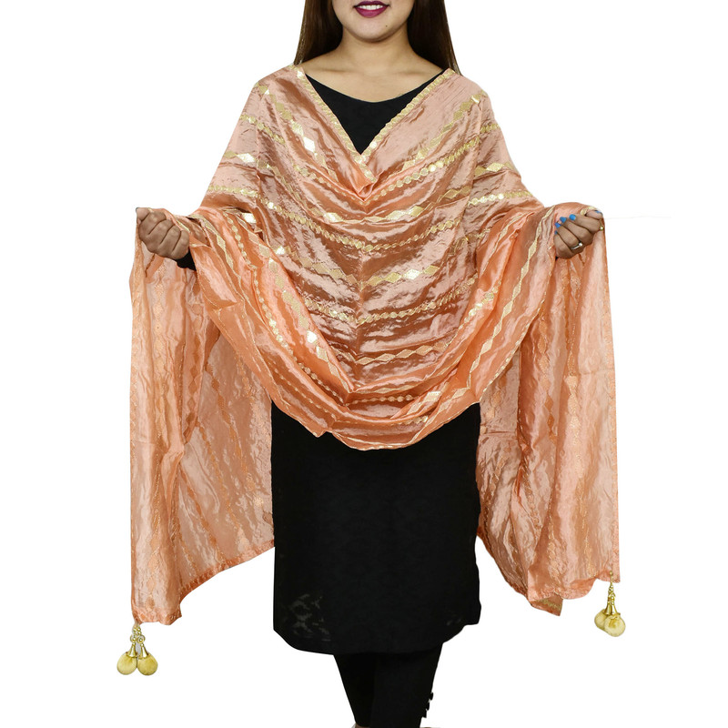thumbnail 9  - Women&#039;s Dupatta Gota Patti Traditional Wrap Chunni Shawl Scarf Hijab For Wedding