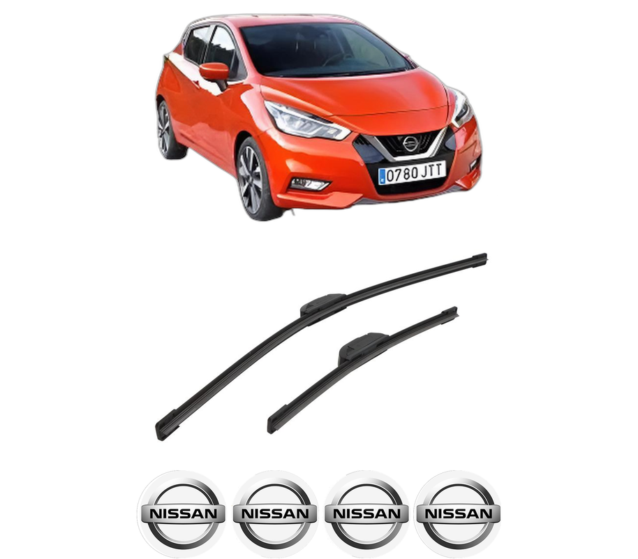 Set stergatoare auto NISSAN MICRA V (K14) din 2016-2023, pentru parbriz auto, 2 bucati, Bosch Aerotwin Retrofit, din cauciuc siliconat rezistent, 4 Stickere Auto NISSAN