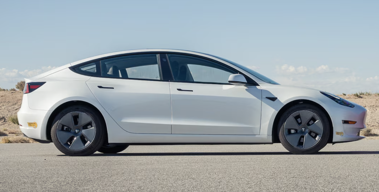 Tesla Model 3 with factory wheels