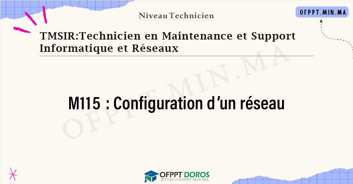 Sommaire détaillé du cours Configuration d’un réseau M115 OFPPT - Structure du module